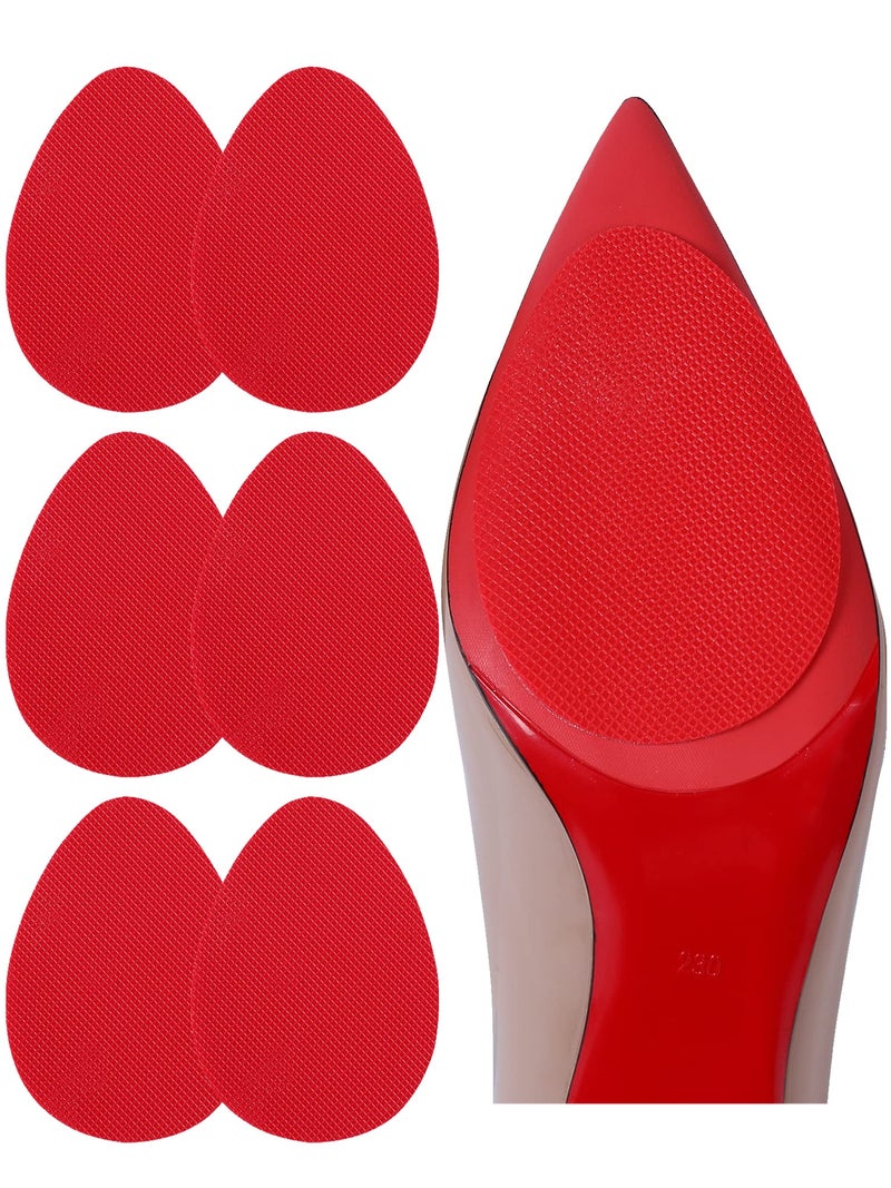 CZBYXA12 Red Bottom Shoe Sole Protector Compatible with Christian Louboutin Heels | Non-Slip Sole Pads for Shoes | Anti-Slip Grips for Shoe Bottom Repair, Protection & Traction(Red, 3.5""x2.5"" TF 6Pcs) - Image 1